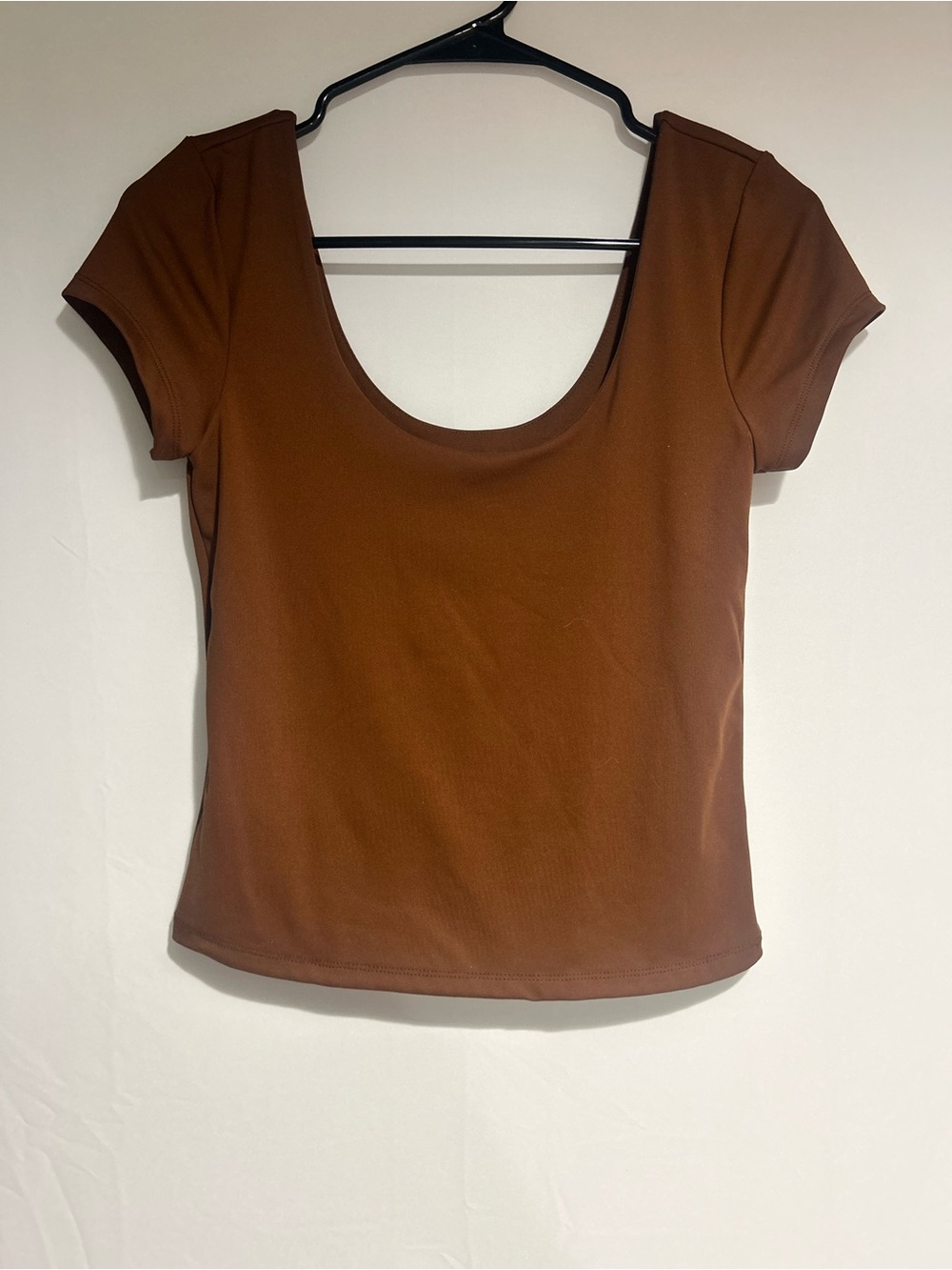 Old Navy Scoop Neck Short Sleeve Top - Chestnut Brown